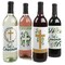 Big Dot of Happiness First Communion Elegant Cross - Religious Party Decorations for Women and Men - Wine Bottle Label Stickers - Set of 4